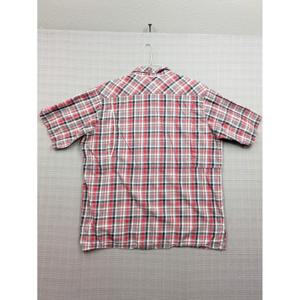 GameGuard Shirt Mens XL Red Gray Plaid Short Sleeve Fishing Button Up Outdoor - Picture 5 of 6